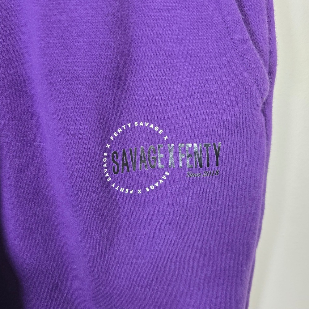 Savage X Fenty Mens Purple Relaxed Logo Joggers Sweatpants Small Rihanna S - Picture 4 of 7